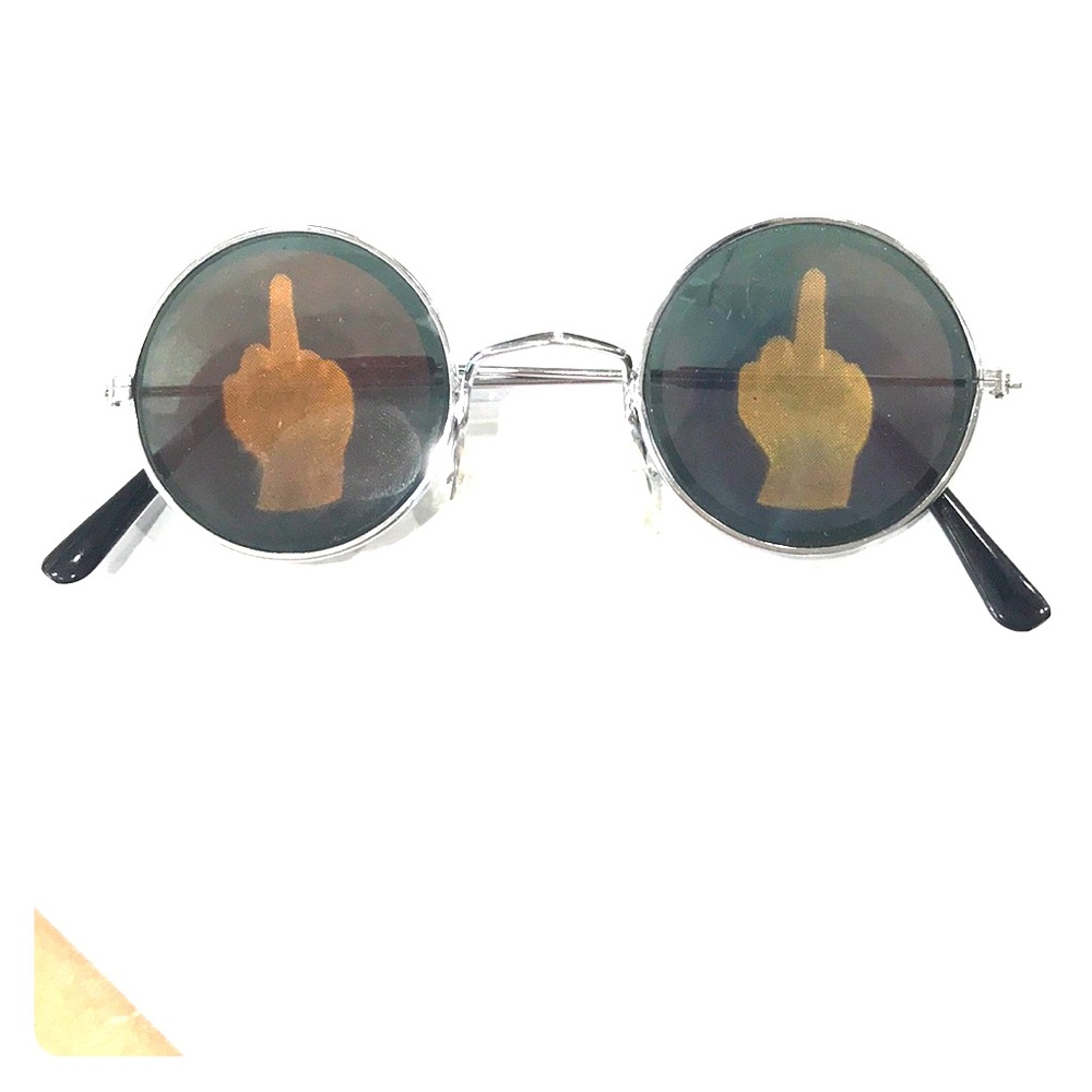 Unisex Holographic “F*ck You” Round Glasses
